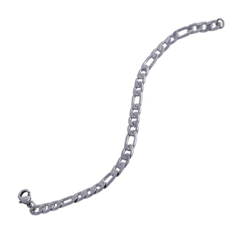 Colibra Bransoletka figaro prążki 21 cm(B22/MEN/42/1 STAL)