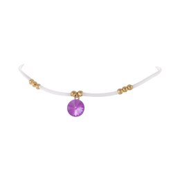 Colibra Choker biały kauczuk z kryształem Primero (C24/LAT/77AU)