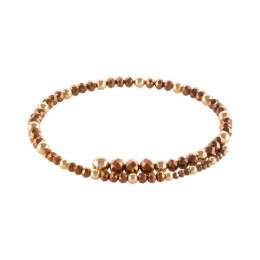 Colibra Choker z czekoladowych koralików i złotych kulek (C25/MEM/05AU)